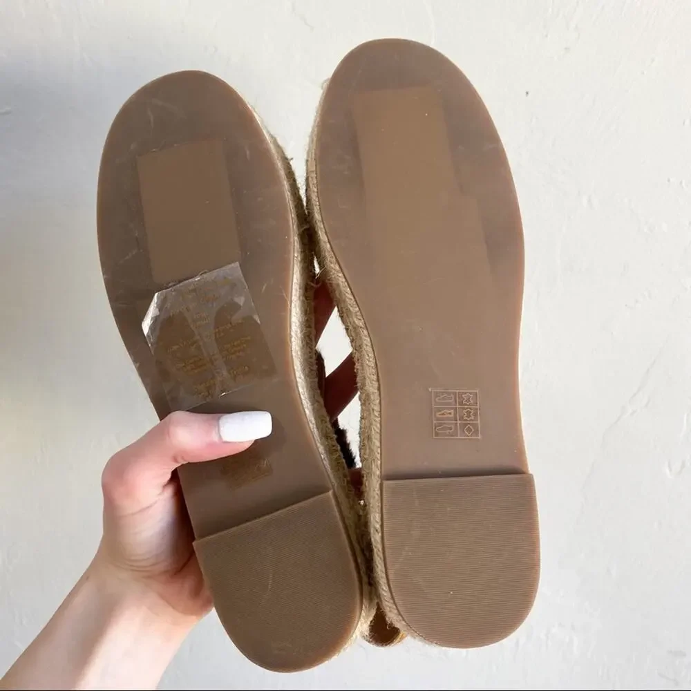 NEW Madewell Malia Espadrille Leopard Calf Hair‎ Sandals - Picture 3 of 4